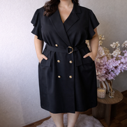 Blazer jurk met ceintuur – plus size