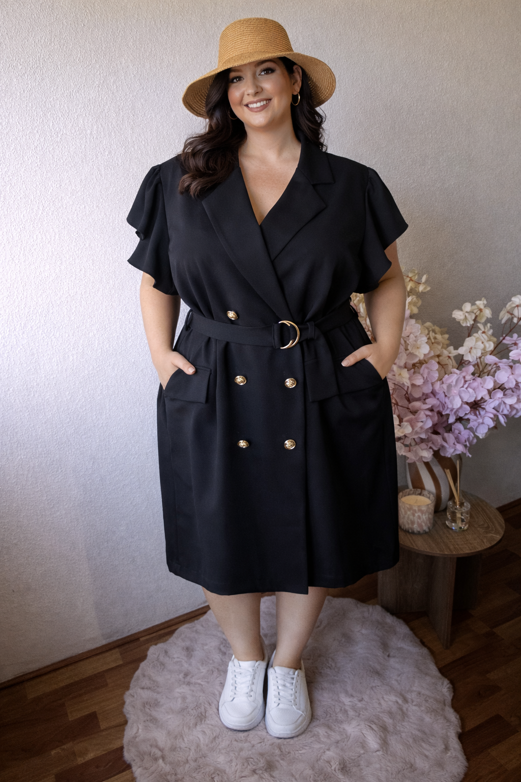 Blazer jurk met ceintuur – plus size