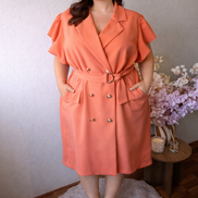 Blazer jurk met ceintuur – plus size