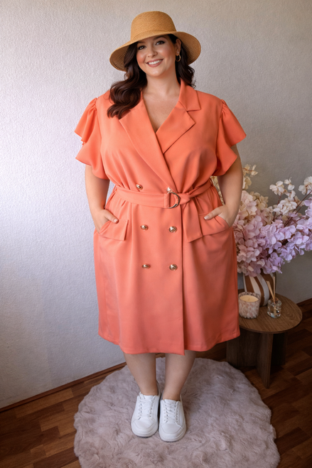 Blazer jurk met ceintuur – plus size