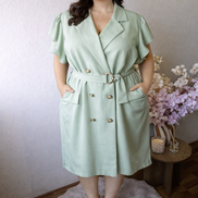 Blazer jurk met ceintuur – plus size