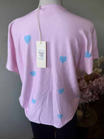 Hartjes print shirt – zachte luxe top (tm 42/44)