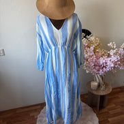 Gestreepte maxi jurk - plus size (t/m 48)