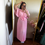 Roze poke dot jurk - t/m 46