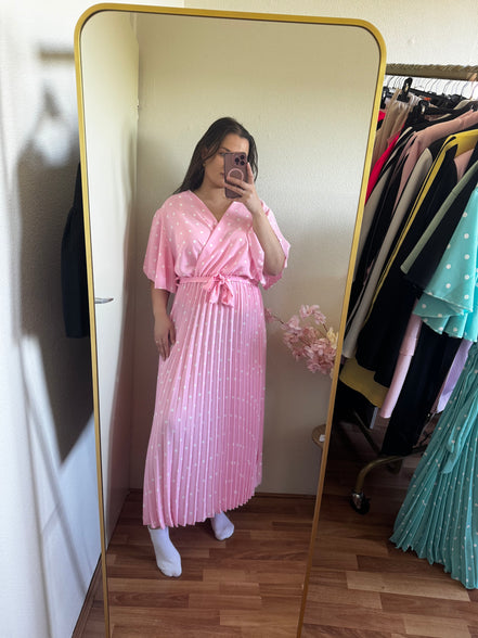Roze poke dot jurk - t/m 46