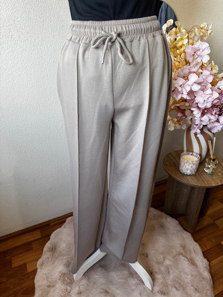 Wide leg broek met elastische taille en strikdetail (tm 42/44)