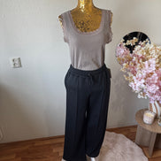 Wide leg broek met elastische taille plus size (tot 46)
