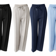 Wide leg broek met elastische taille en strikdetail (tm 42/44)